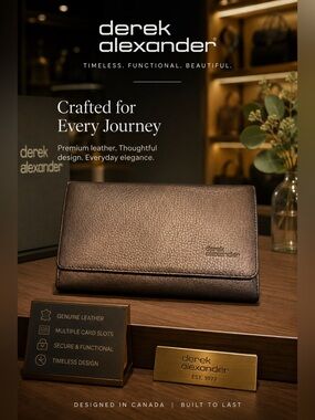 Derek Alexander - RFID Bronze Leather Wallet - Classic Trifold